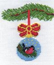Новогодний шарик со снегирем