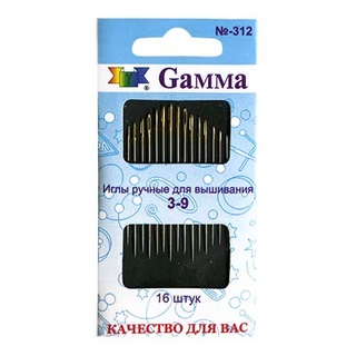 №3-9 Иглы для вышивания "Gamma" N-312 (16 шт. в конверте)