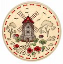 Сельская мельница. Декоративное украшение 18*18 см (деревянная основа)