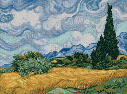 Пшеничное поле с кипарисами (38*30 см) ("Золотая серия")