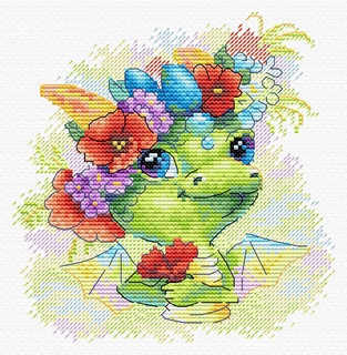 Романтичный дракон (15*15 см)