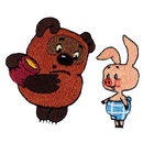 Винни Пух и Пятачок (7*8.5 см) (гладь) (водорастворимая канва) (серия "Союзмультфильм"