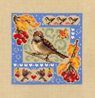 Мини семплер. Осенняя композиция (13*13 см)
